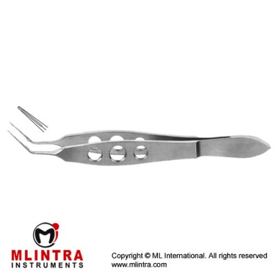 Kraff Capsule Tag Forcep Angled Stainless Steel, 10.5 cm - 4" Shanks Length - Jaws Length 11 mm - 1.5 mm 
